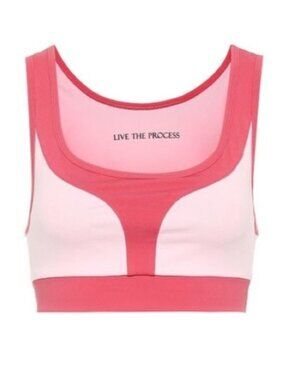 Live The Process Women's Tank Top Size XS Sports Bra Crop Pink Gym activewear